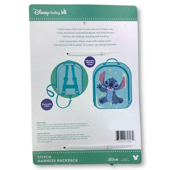 Disney Baby Stitch Backpack Or Lunch Tote - Blue and Pink - Picture 2 of 5
